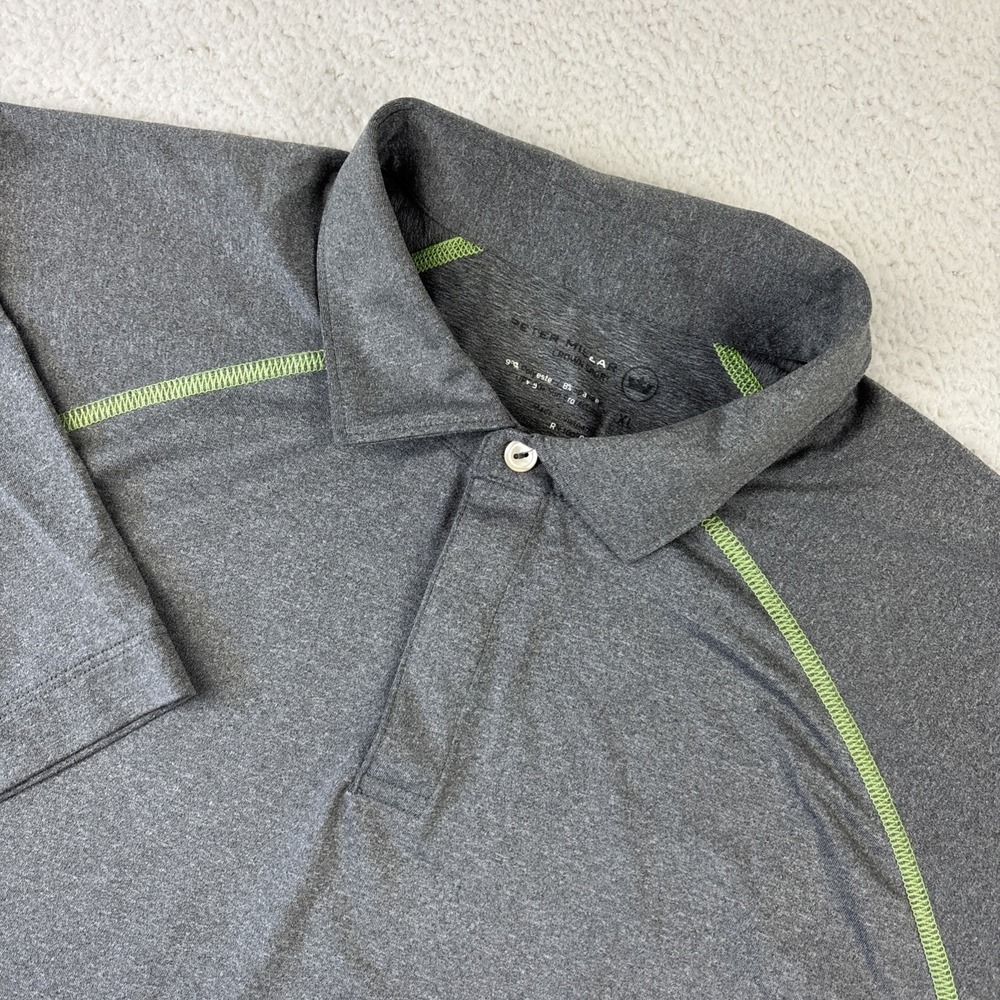 PETER MILLAR Mens Performance Polo Shirt XL Gray Crown Sport Lightweight Stretch